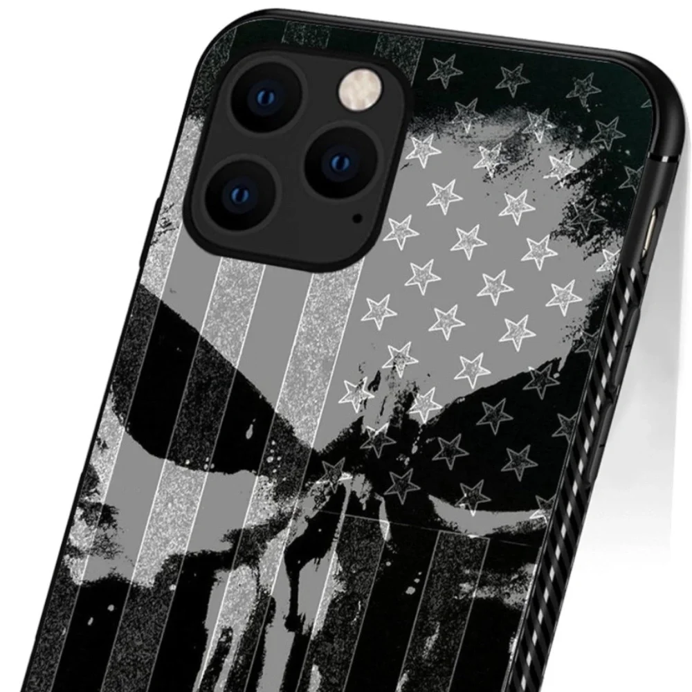 New iPhone 13 Pro Max Case,Black Flag Skull Pattern